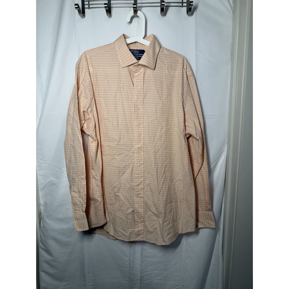 Polo Ralph Lauren Regent Custom Fit Men's 17 34/35 Orange Plaid